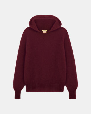 Pull Capuche Anouch – Bordeaux par la marque Tricots Jean Marc Tricots Jean Marc - Pull Capuche Anouch – Bordeaux