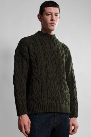Pull Col Rond Ohannes – Vert Forêt par la marque Nitto Knitwear Nitto Knitwear - Pull Col Rond Ohannes – Vert Forêt