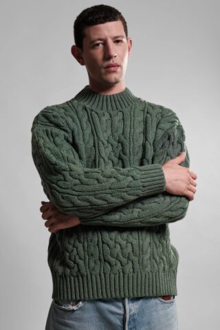 Pull Col Rond Ohannes – Vert Titane par la marque Nitto Knitwear Nitto Knitwear - Pull Col Rond Ohannes – Vert Titane