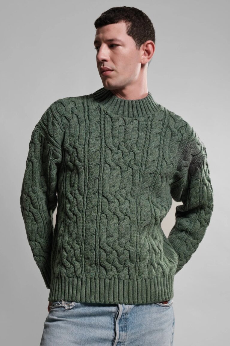Nitto Knitwear - Pull Col Rond Ohannes - Vert Titane – XXL