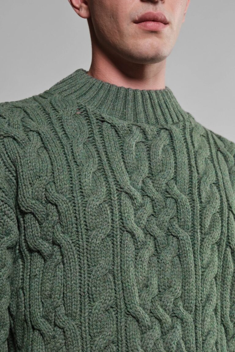 Nitto Knitwear - Pull Col Rond Ohannes - Vert Titane – XXL