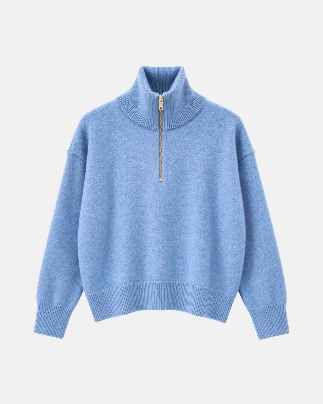 PULL TSOLINE ZIPPE BLEU HARBOUR PACKSHOT Tricots Jean Marc - Pull Col Zippé Tsoliné - Bleu Harbour – L