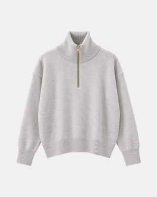 Pull Col Zippé Tsoliné – Quartz par la marque Tricots Jean Marc Tricots Jean Marc - Pull Col Zippé Tsoliné – Quartz