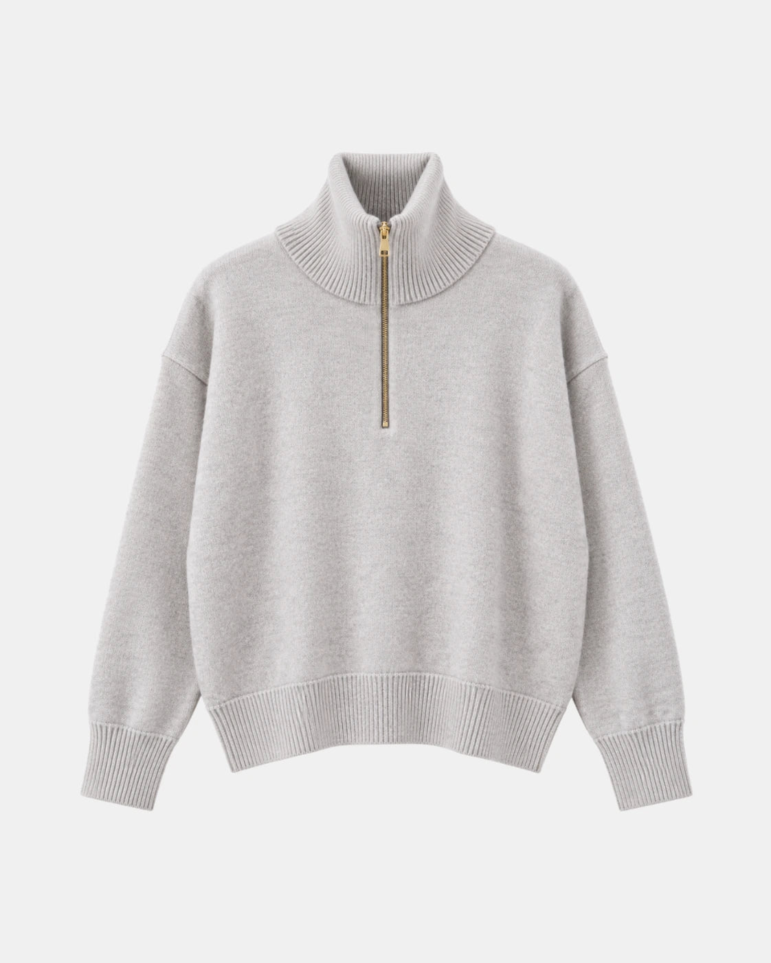 PULL TSOLINE ZIPPE QUARTZ PACKSHOT Tricots Jean Marc - Pull Col Zippé Tsoliné - Quartz – L
