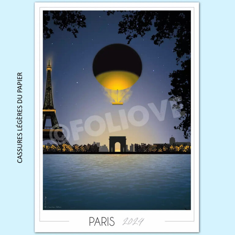 Foliove - Affiche Paris 2024 Vasque Olympique | Imparfaite 50x70 cm – 50x70 cm (B2)