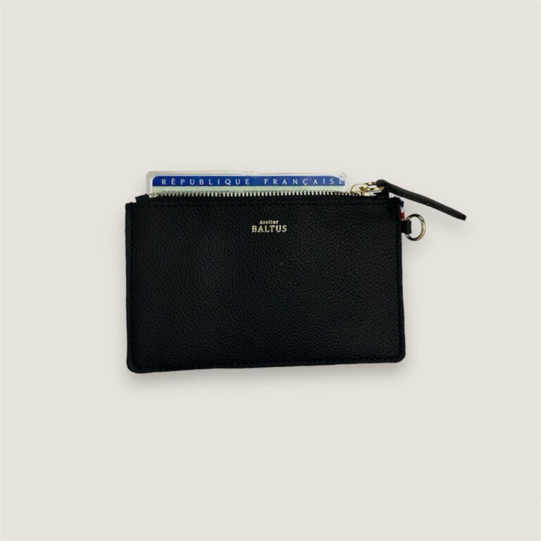 Atelier BALTUS - Jade - Mini pochette porte-cartes en cuir – Noir