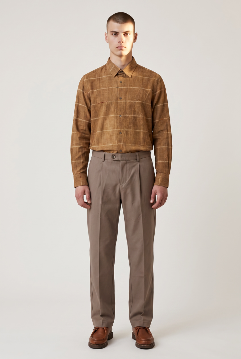 JAGVI. Rive Gauche - Pantalon Pleats en coton bio beige – beige / FR:48/ US:38