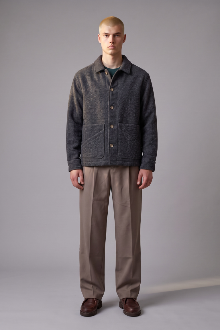 JAGVI. Rive Gauche - Veste Workwear laine gris chiné – gris chiné / XXL