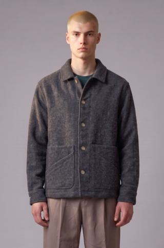 Veste Workwear laine gris chiné par la marque JAGVI. RIVE GAUCHE JAGVI. RIVE GAUCHE - Veste Workwear laine gris chiné