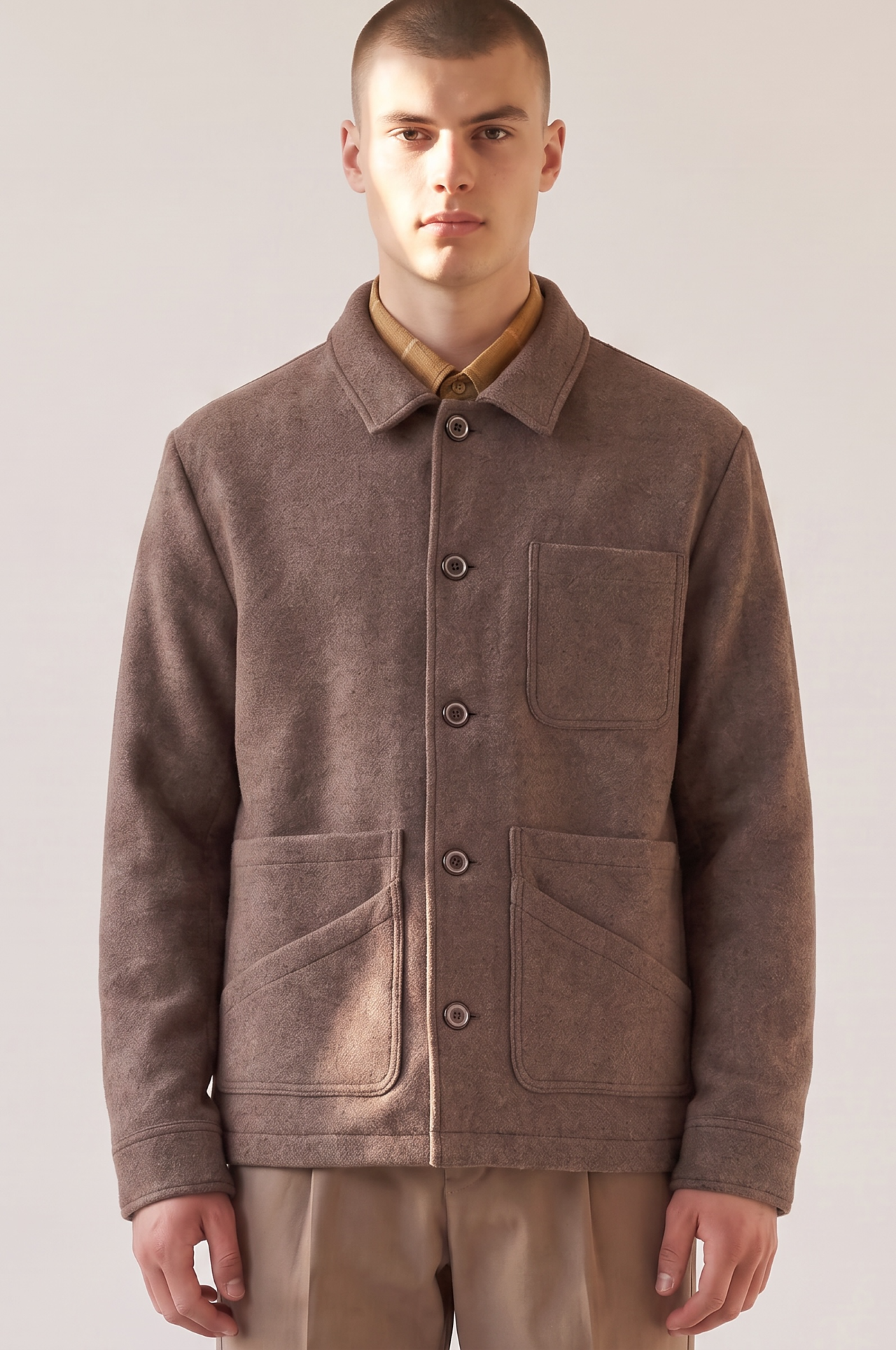 Photoroom 20260721 150717 JAGVI. Rive Gauche - Veste Workwear laine marron glacé – marron glacé / XXL