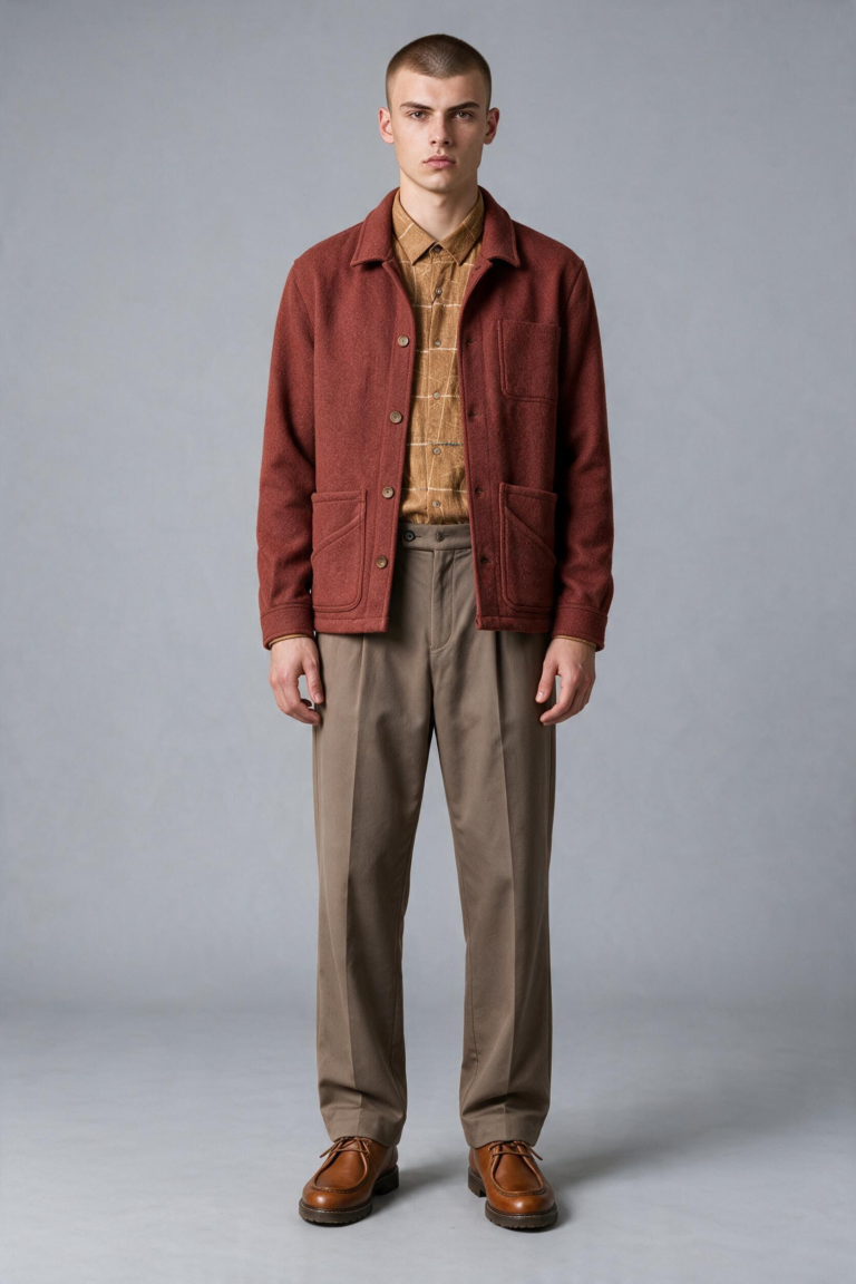 JAGVI. Rive Gauche - Veste Workwear laine rouille orange – rouille orange / XXL