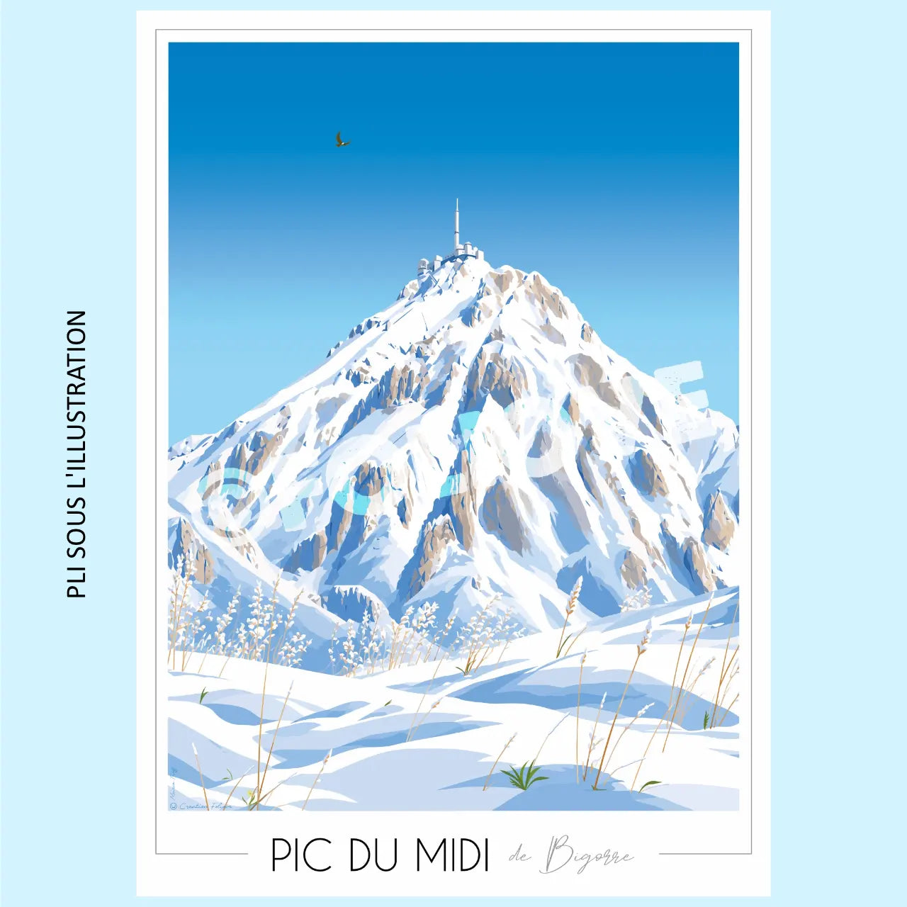 PicMidihiverimparfaite Foliove - Affiche Pic du Midi de Bigorre Hiver | Imparfaite 50x70 cm – 50x70 cm (B2)
