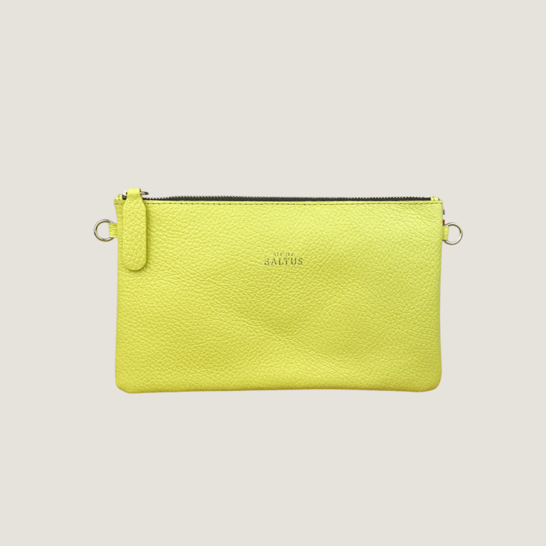 Atelier BALTUS - Juliette - Pochette plate en cuir – Camel / Bandoulière fine