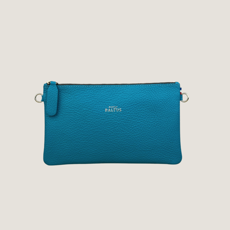 Atelier BALTUS - Juliette - Pochette plate en cuir – Citron / Bandoulière fine