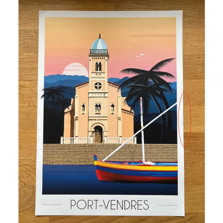 Foliove - Affiche Port Vendres - Église | Imparfaite 30x42 cm – 30x42 cm (A3)