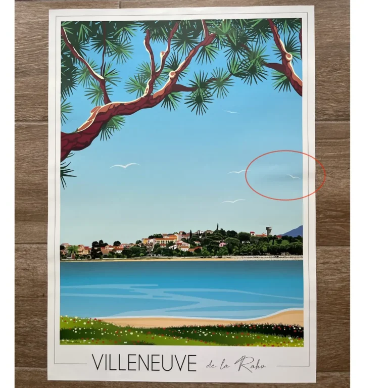 Foliove - Affiche Villeneuve-de-la-Raho | Imparfaite 50x70 cm – 50x70 cm (B2)