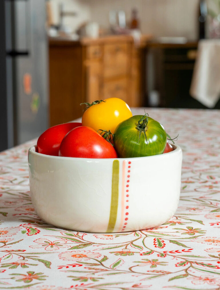 Maison Primavera - Saladier en porcelaine à motif Lisière - La Clé des champs