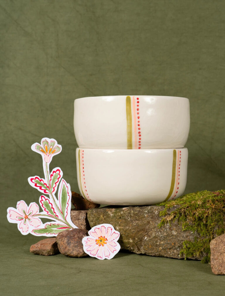 Maison Primavera - Saladier en porcelaine à motif Lisière - La Clé des champs