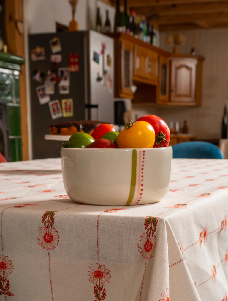 Maison Primavera - Saladier en porcelaine à motif Lisière - La Clé des champs