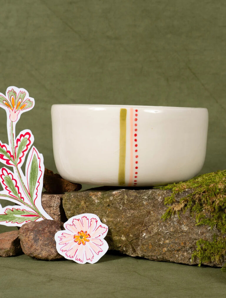 Maison Primavera - Saladier en porcelaine à motif Lisière - La Clé des champs