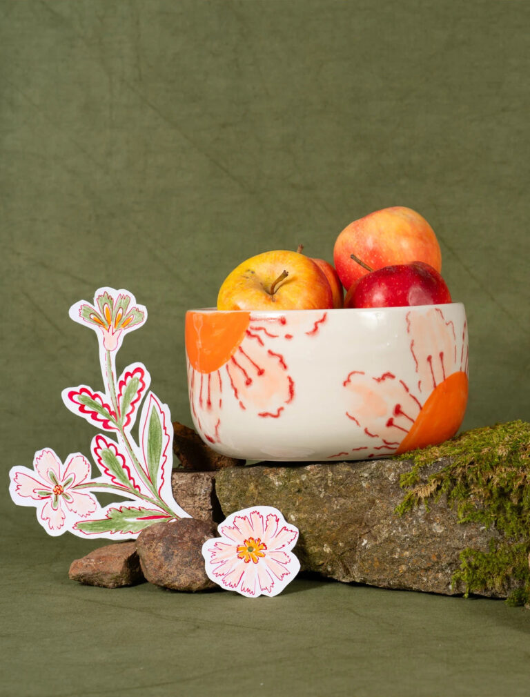 Maison Primavera - Saladier en porcelaine à motif Marguerite - La Clé des champs