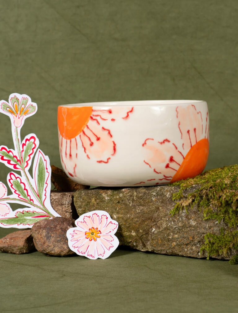 Maison Primavera - Saladier en porcelaine à motif Marguerite - La Clé des champs