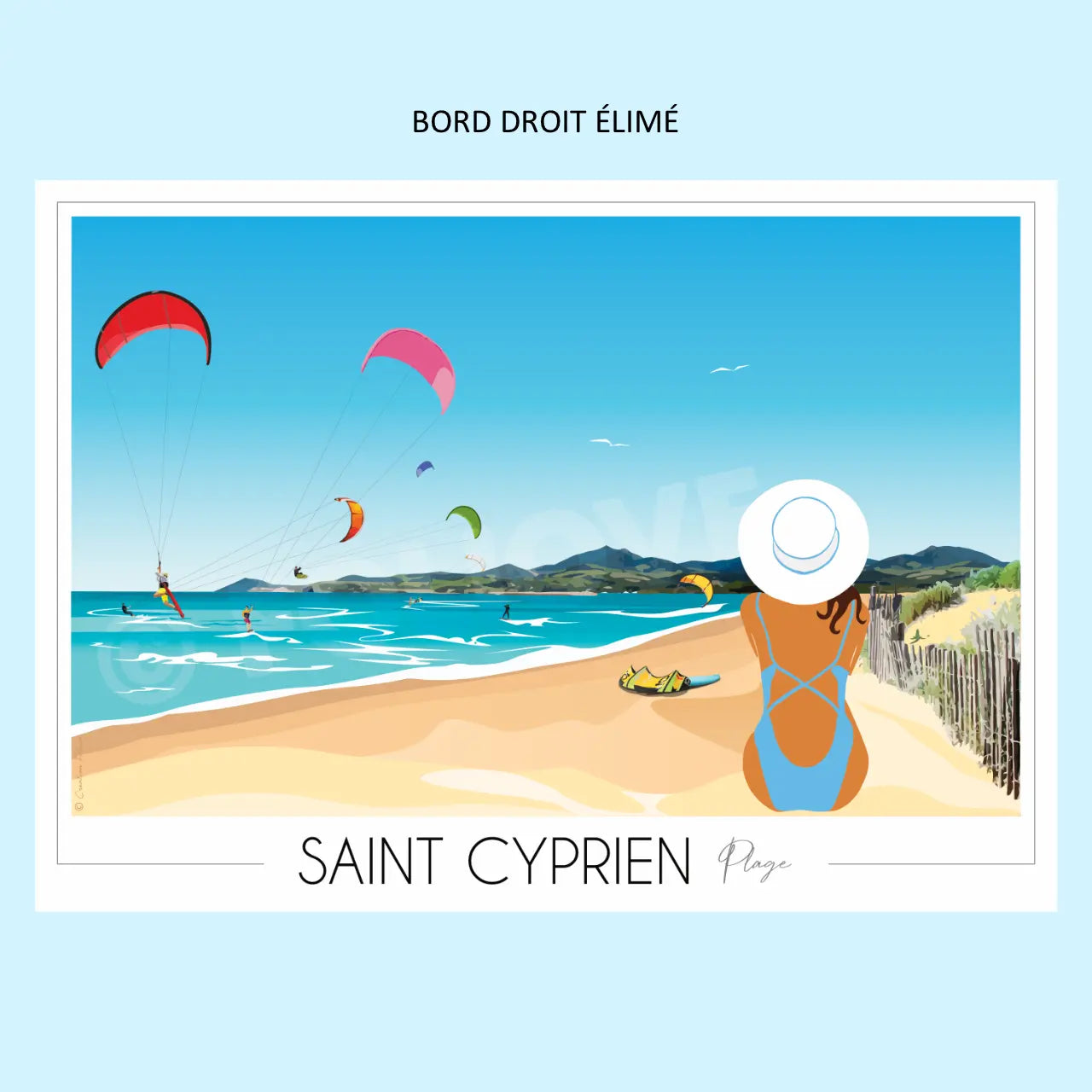 SaintCyprinimparfaite1 Foliove - Affiche Saint Cyprien Plage | Imparfaite 50x70 cm – 50x70 cm (B2)