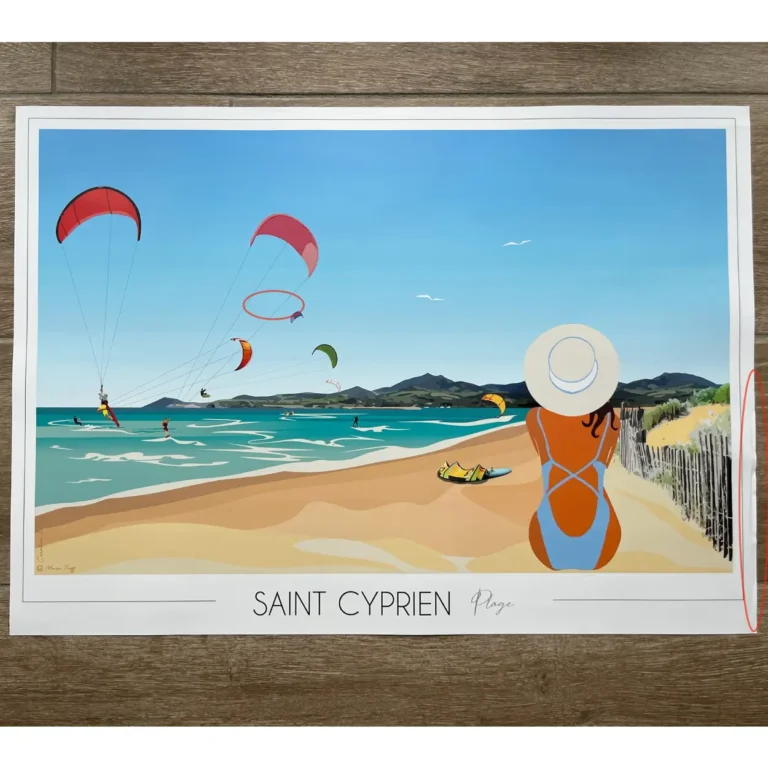 Foliove - Affiche Saint Cyprien Plage | Imparfaite 50x70 cm – 50x70 cm (B2)