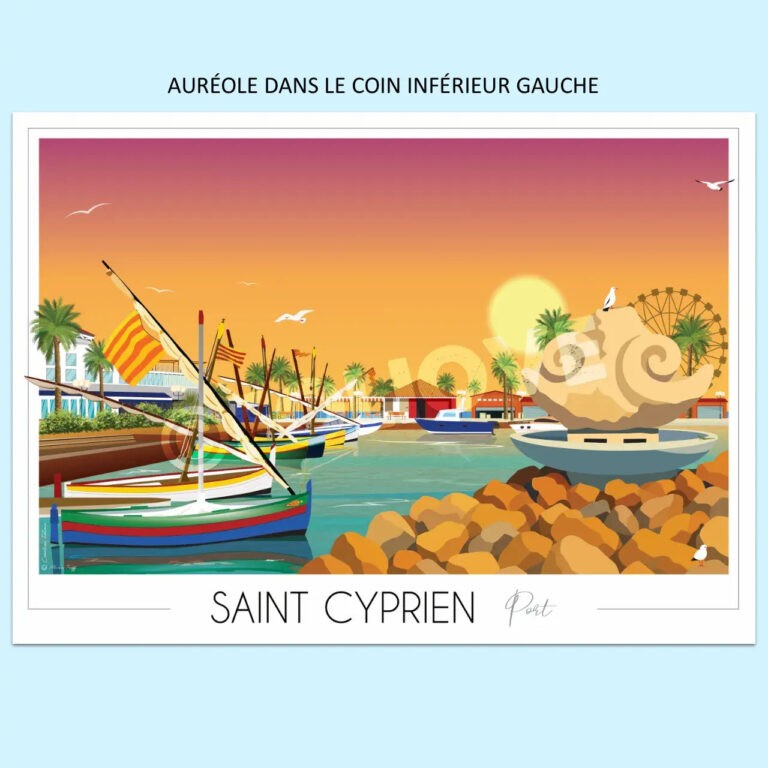 StCypport50x70imparfaite Foliove - Affiche Saint-Cyprien port | Imparfaite 50x70 cm – 50x70 cm (B2)