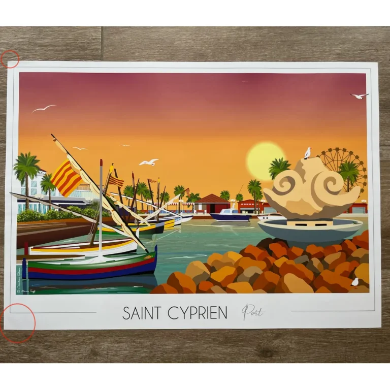 Foliove - Affiche Saint-Cyprien port | Imparfaite 50x70 cm – 50x70 cm (B2)