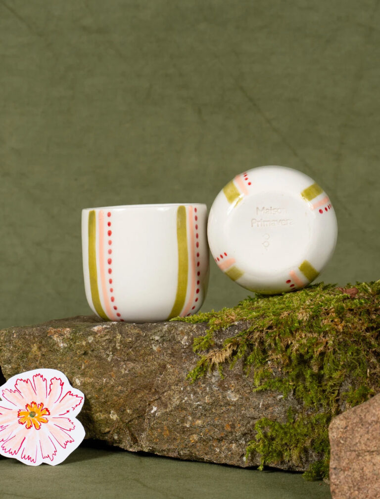 Maison Primavera - Tasse à café en porcelaine à motif Lisière - La Clé des champs