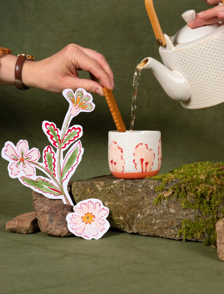 Maison Primavera - Tasse à café en porcelaine à motif Marguerite - La Clé des champs