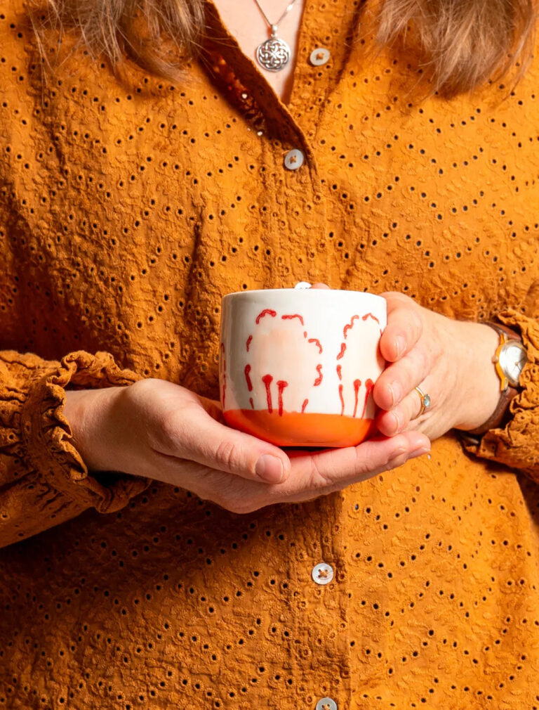 Maison Primavera - Tasse à café en porcelaine à motif Marguerite - La Clé des champs