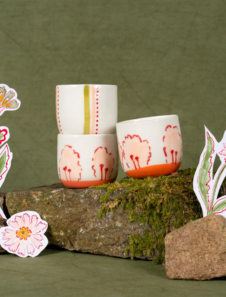 Maison Primavera - Tasse à café en porcelaine à motif Marguerite - La Clé des champs