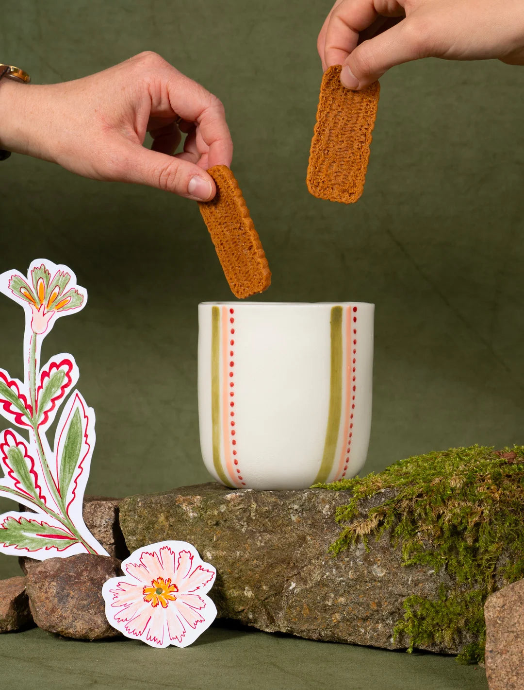 TASSE THE LA CLE DES CHAMPS LISIERE 1 Maison Primavera - Tasse à thé en porcelaine à motif Lisière - La Clé des champs