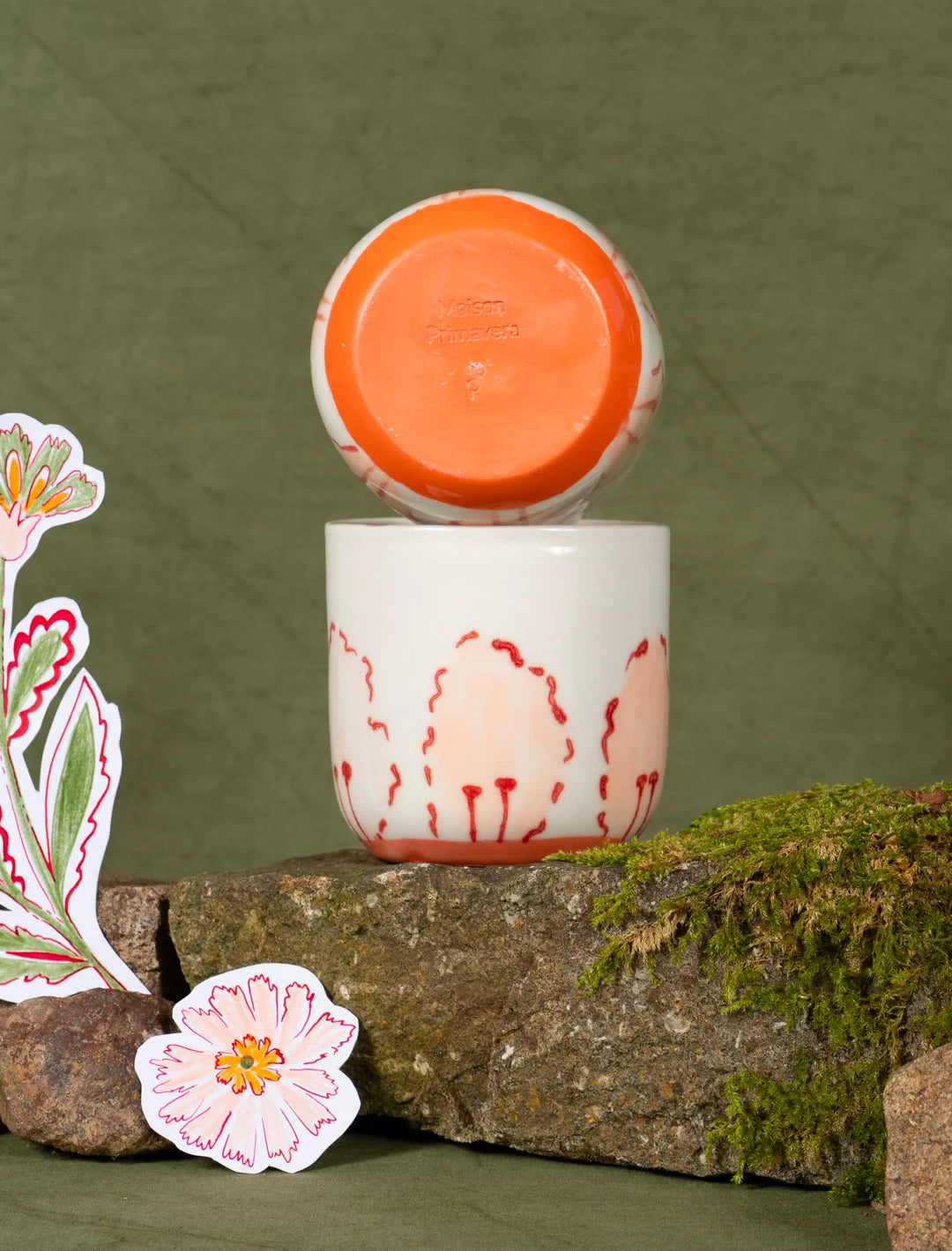 TASSE THE LA CLE DES CHAMPS MARGUERITE 1 Maison Primavera - Tasse à thé en porcelaine à motif Marguerite - La Clé des champs