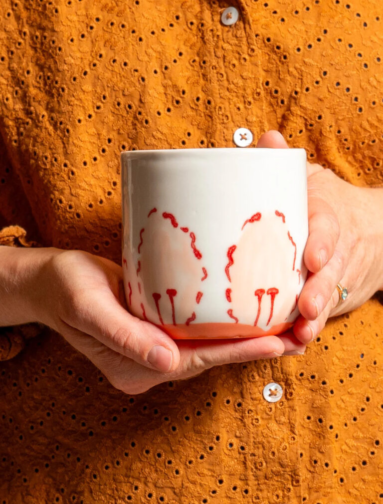 Maison Primavera - Tasse à thé en porcelaine à motif Marguerite - La Clé des champs