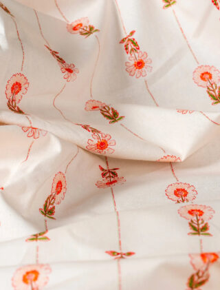 Tissu au mètre en coton et lin à motif Marguerite – La Clé des champs par la marque Maison Primavera Maison Primavera - Tissu au mètre en coton et lin à motif Marguerite – La Clé des champs