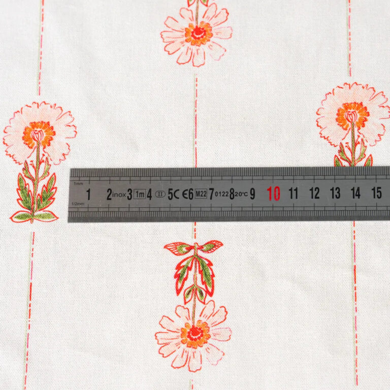 Maison Primavera - Tissu au mètre en coton et lin à motif Marguerite - La Clé des champs