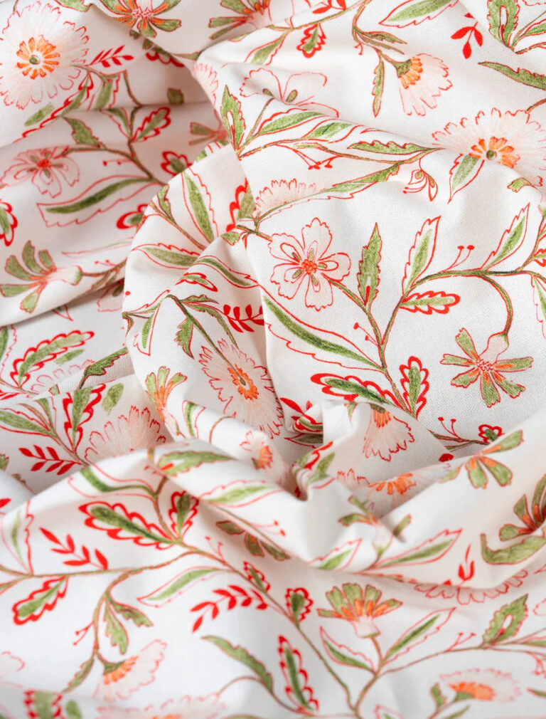 TISSU AU METRE LA CLE DES CHAMPS PRAIRIE 1 Maison Primavera - Tissu au mètre en coton et lin à motif Prairie - La Clé des champs