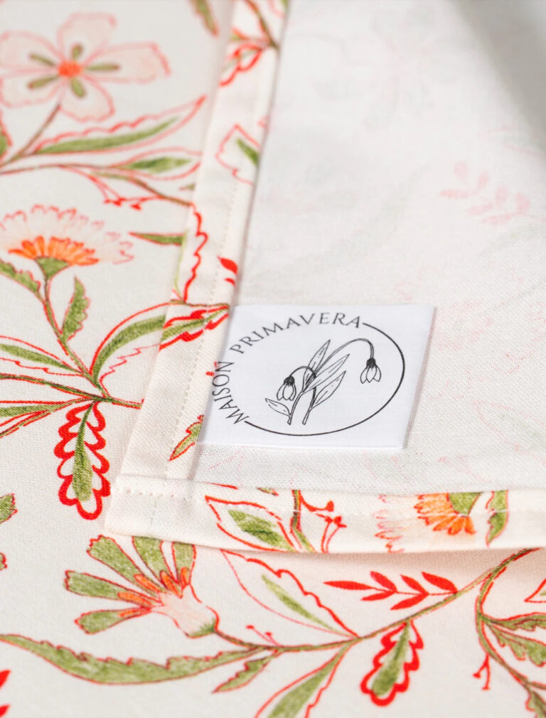 Maison Primavera - Torchon en coton et lin à motif Prairie - La Clé des champs