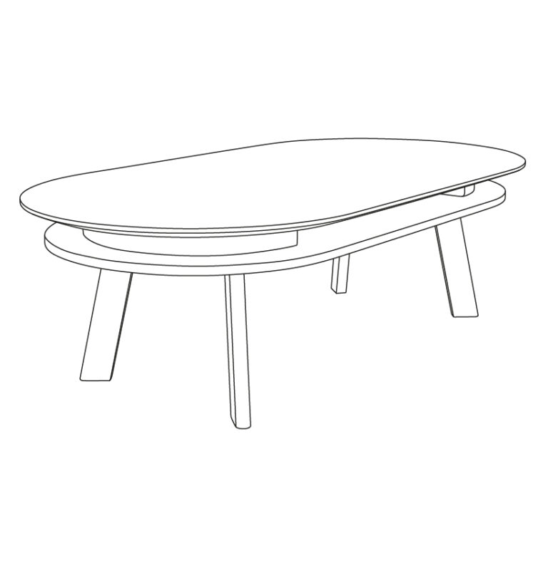 Drugeot.com - Table basse PARATI – teinte-noyer-finition