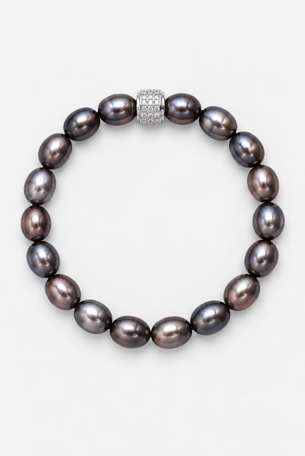 Tahitian black pearl bracelet NEIJE - Bracelet Perles de Culture Noires Or Blanc - Athéna – 19 cm