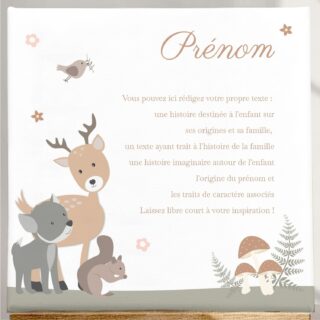 L&rsquo;Atelier BABY&rsquo;SPHERE - Toile Prénom Personnalisée – Animaux de la Forêt (5 Modèles au Choix)