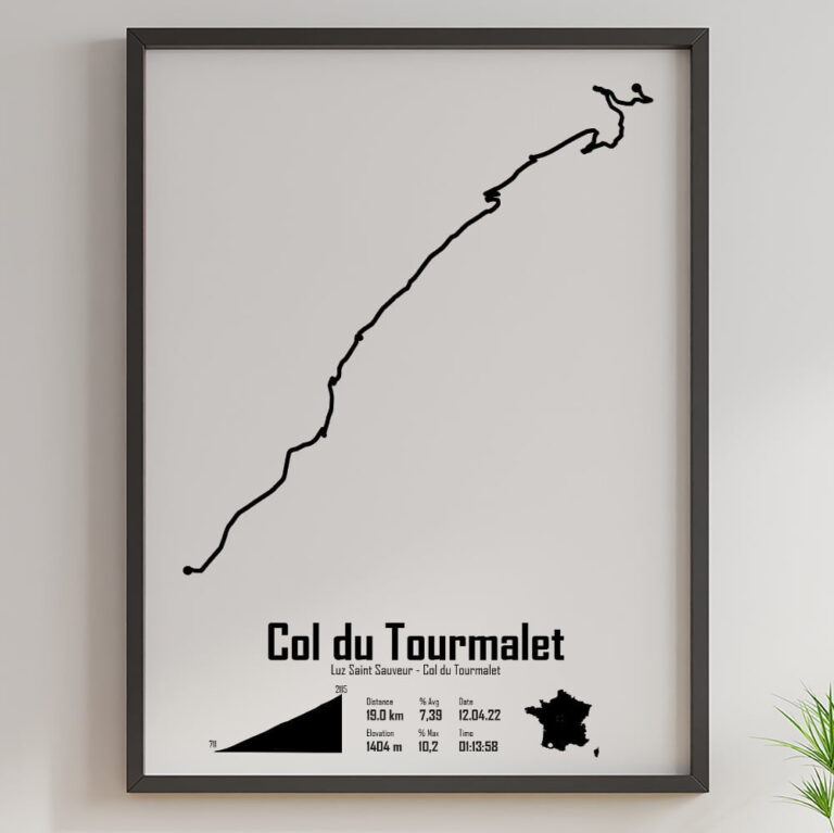 The Post Trace - Affiche Cyclisme - Col du Tourmalet depuis Luz-Saint-Sauveur
