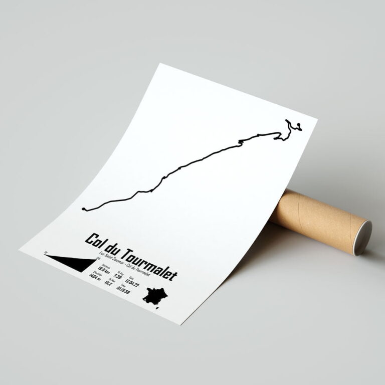 The Post Trace - Affiche Cyclisme - Col du Tourmalet depuis Luz-Saint-Sauveur