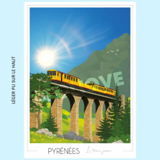 Affiche Train Jaune Pont Séjourné | Imparfaite 50×70 cm par la marque Foliove Foliove - Affiche Train Jaune Pont Séjourné | Imparfaite 50×70 cm