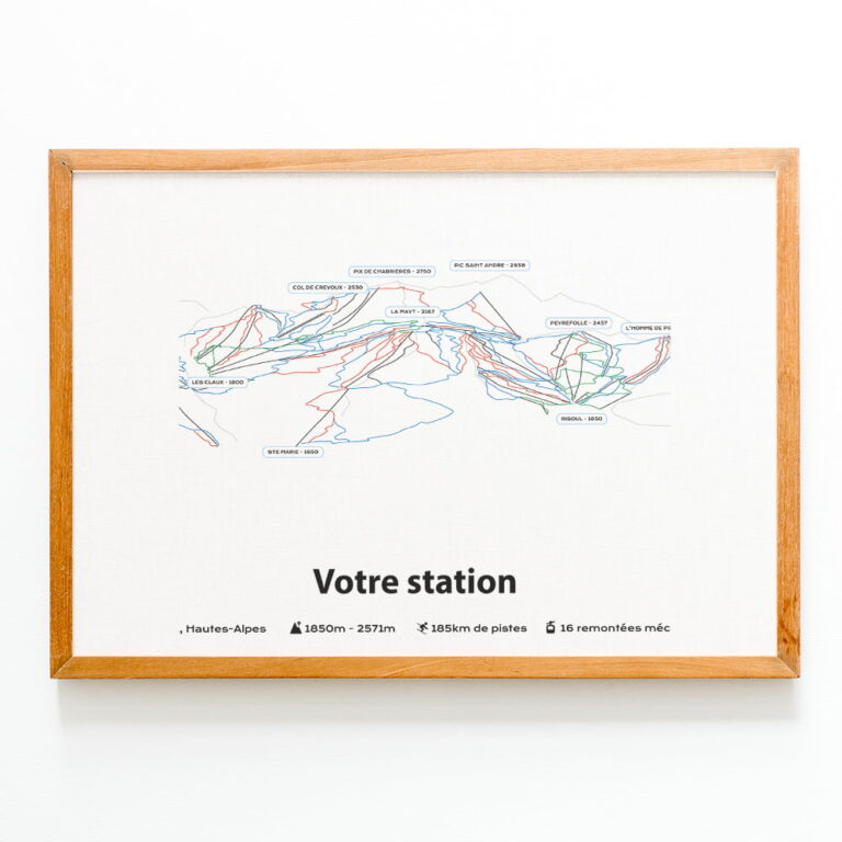 The Post Trace - Affiche Station de Ski Personnalisée - Le Plan de Votre Station de Ski