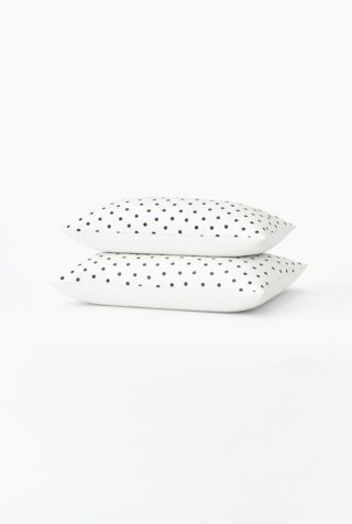 Lot de 2 taies en percale de coton biologique – Le Pois Anthracite par la marque À DEMAIN – Le linge français À DEMAIN – Le linge français - Lot de 2 taies en percale de coton biologique – Le Pois Anthracite
