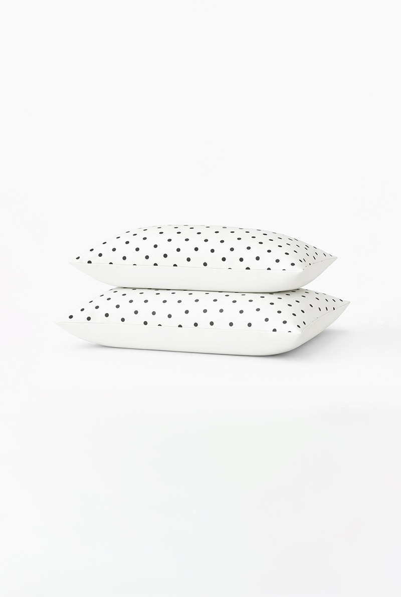 a demain lot taies rectangle percale poid anthracite detoure 1 A demain - Lot de 2 taies en percale de coton biologique - Le Pois Anthracite